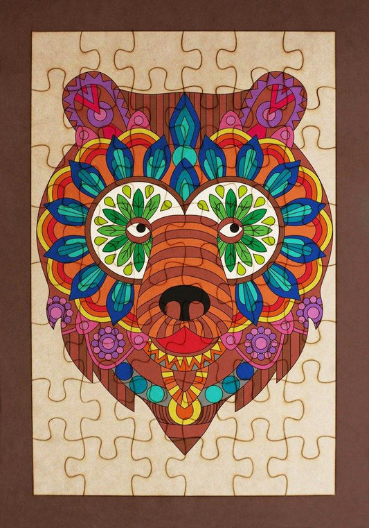 Rompecabezas para pintar - Oso mandala - FABRITECA