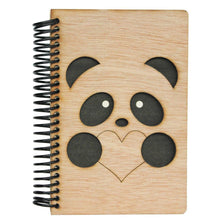 Cargar imagen en el visor de la galería, Oso panda - Libreta o cuaderno en madera - FABRITECA
