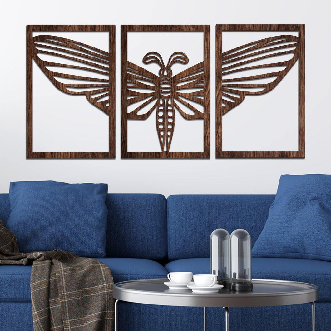 Insecto - Tríptico decorativo en madera - FABRITECA