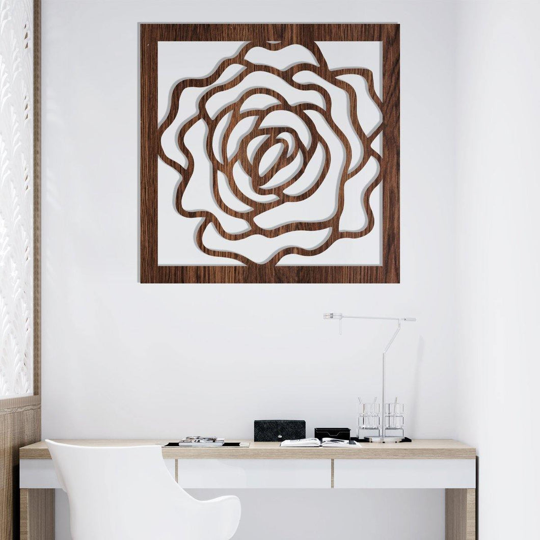 Rosa - Cuadro decorativo en madera - FABRITECA