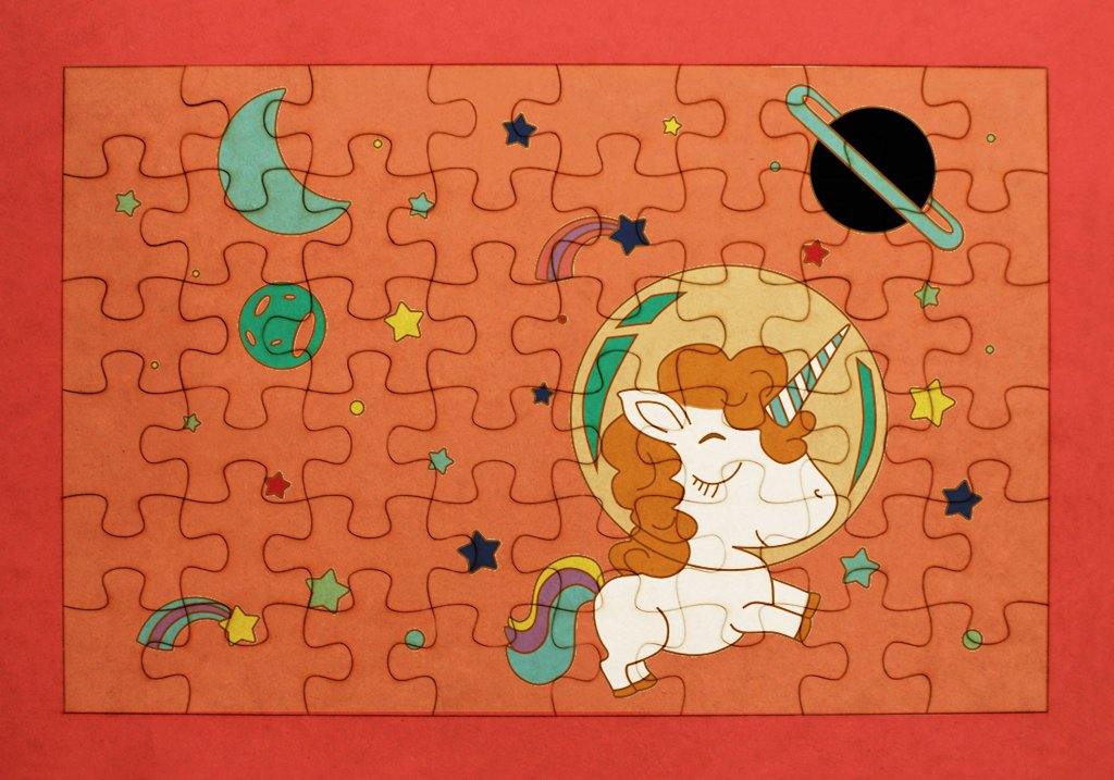 Rompecabezas para pintar - Unicornio en el espacio - FABRITECA