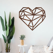 Cargar imagen en el visor de la galería, Corazón geométrico - Figura decorativa en madera
